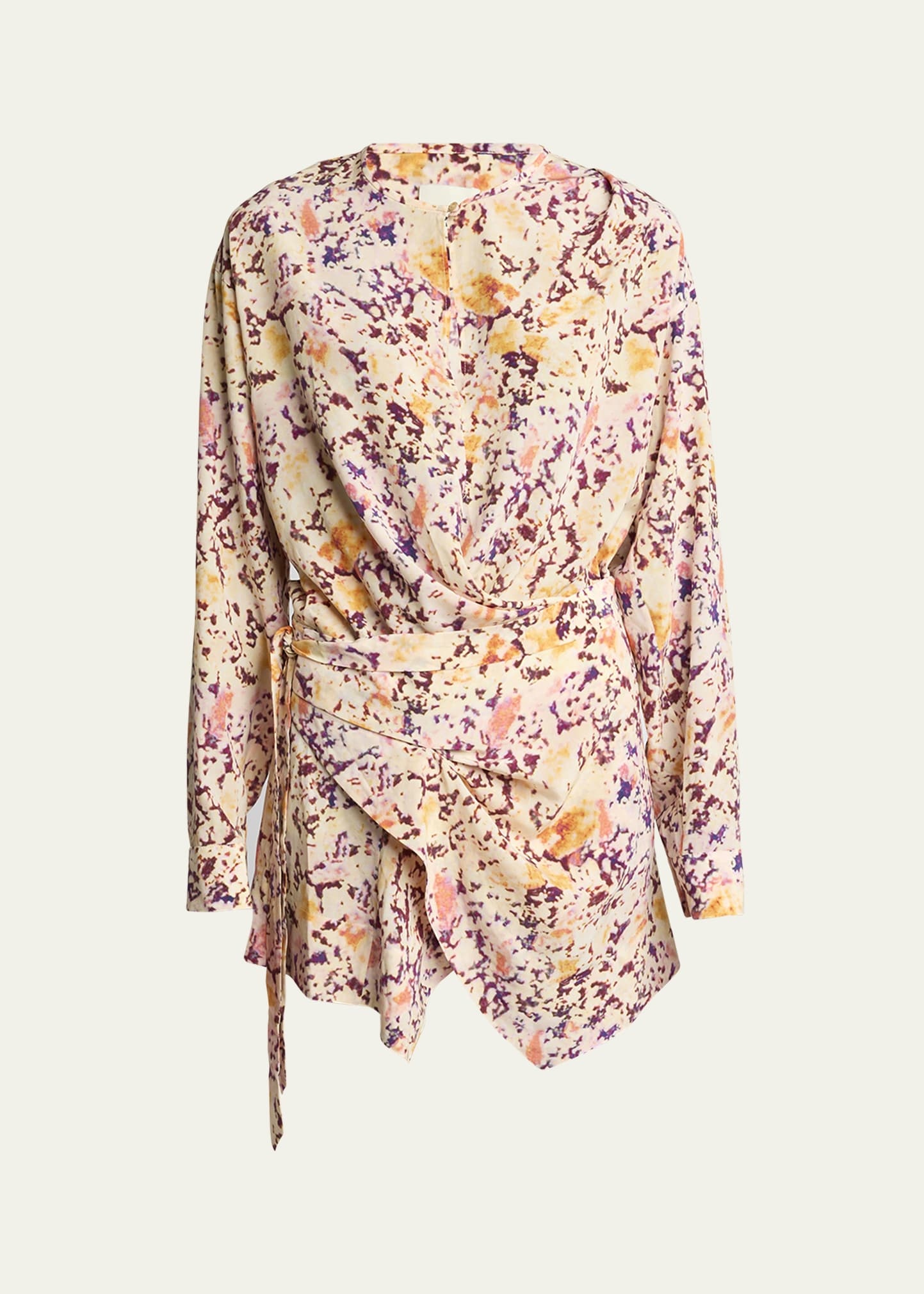 Habla Floral Print Silk Wrap Dress - 1