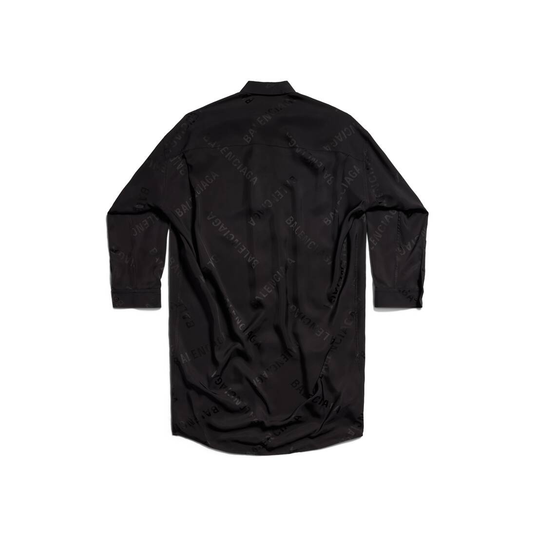 Women's Bal Diagonal Allover Long Sleeve Cocoon Dress in Black - 2
