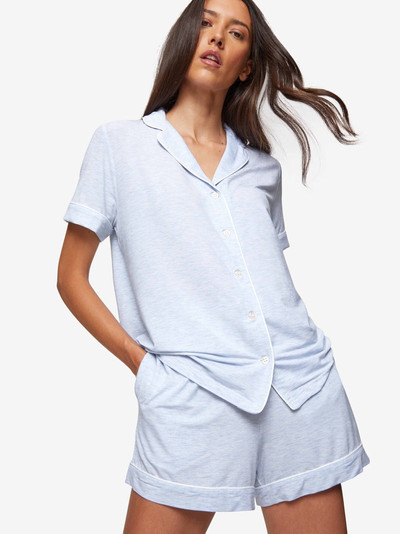 Derek Rose Women's Short Pyjamas Ethan Micro Modal Stretch Blue outlook