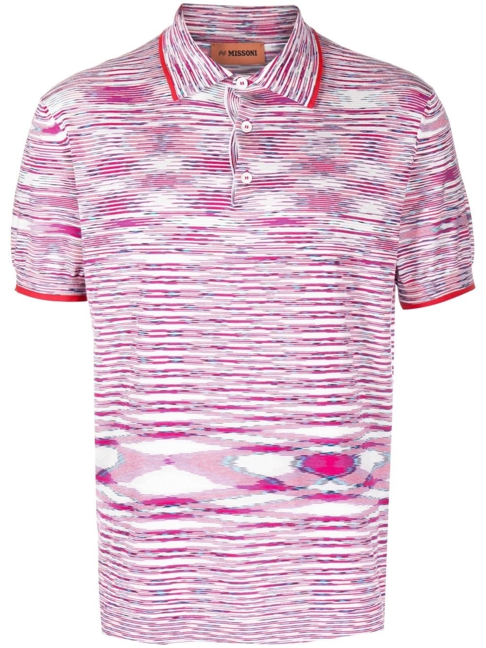 marl-knit polo shirt - 1