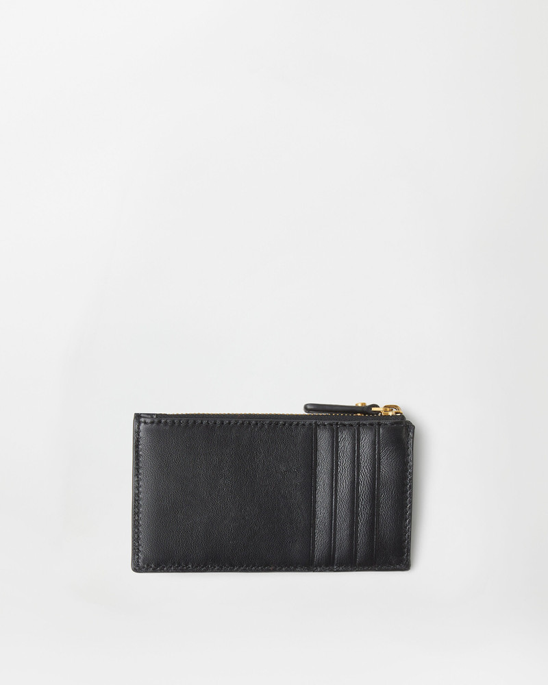 VERSACE Emblème Leather Zip Card Holder outlook