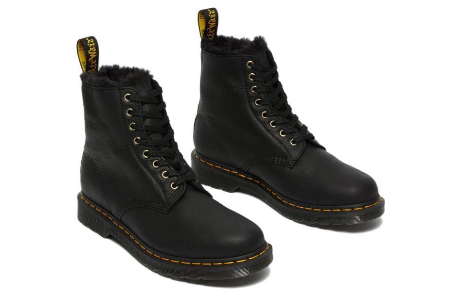 Dr. Martens 1460 Pascal Fur Lined Ankle High Top Retro Martin boots Unisex Black 25533001 - 3