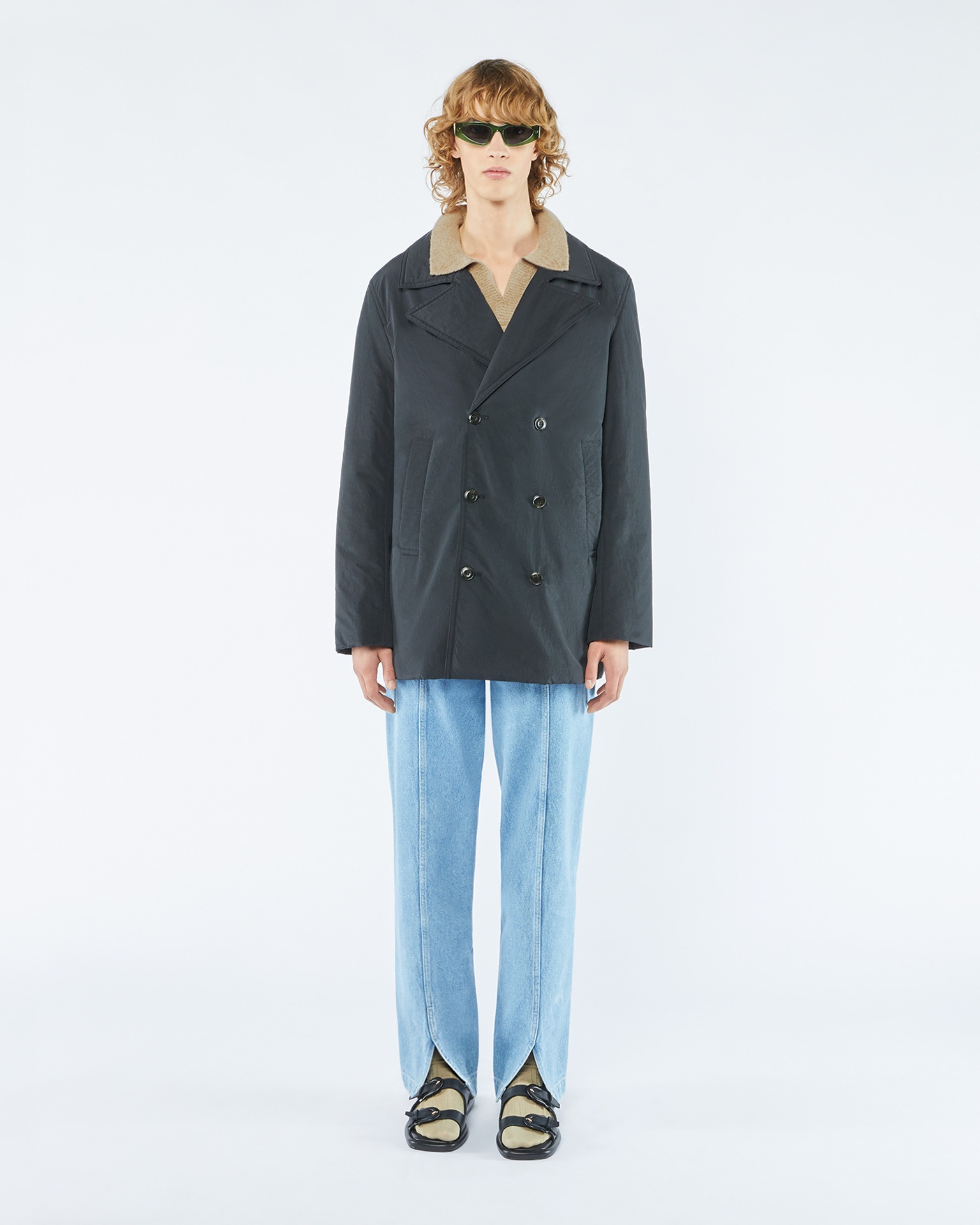 BARTON - Upcycled tech-poplin jacket - Off-black - 2