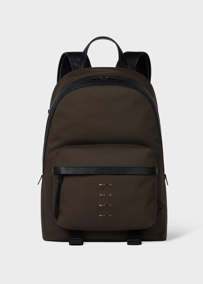 Khaki Cordura® Laser 'Signature Stripe' Backpack 1