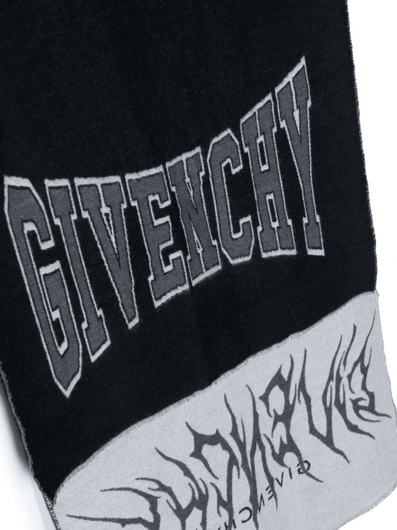 Givenchy intarsia-knit logo scarf outlook