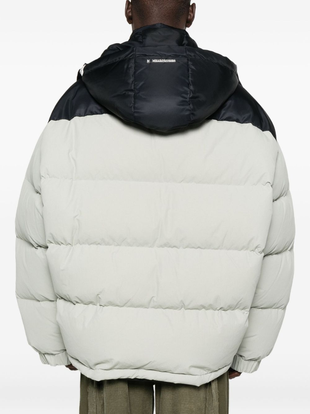 colour-blocked padded coat - 4