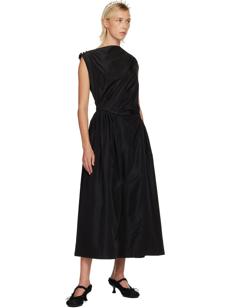 Simone Rocha Black Hip Detail Draped Bind Maxi Dress outlook