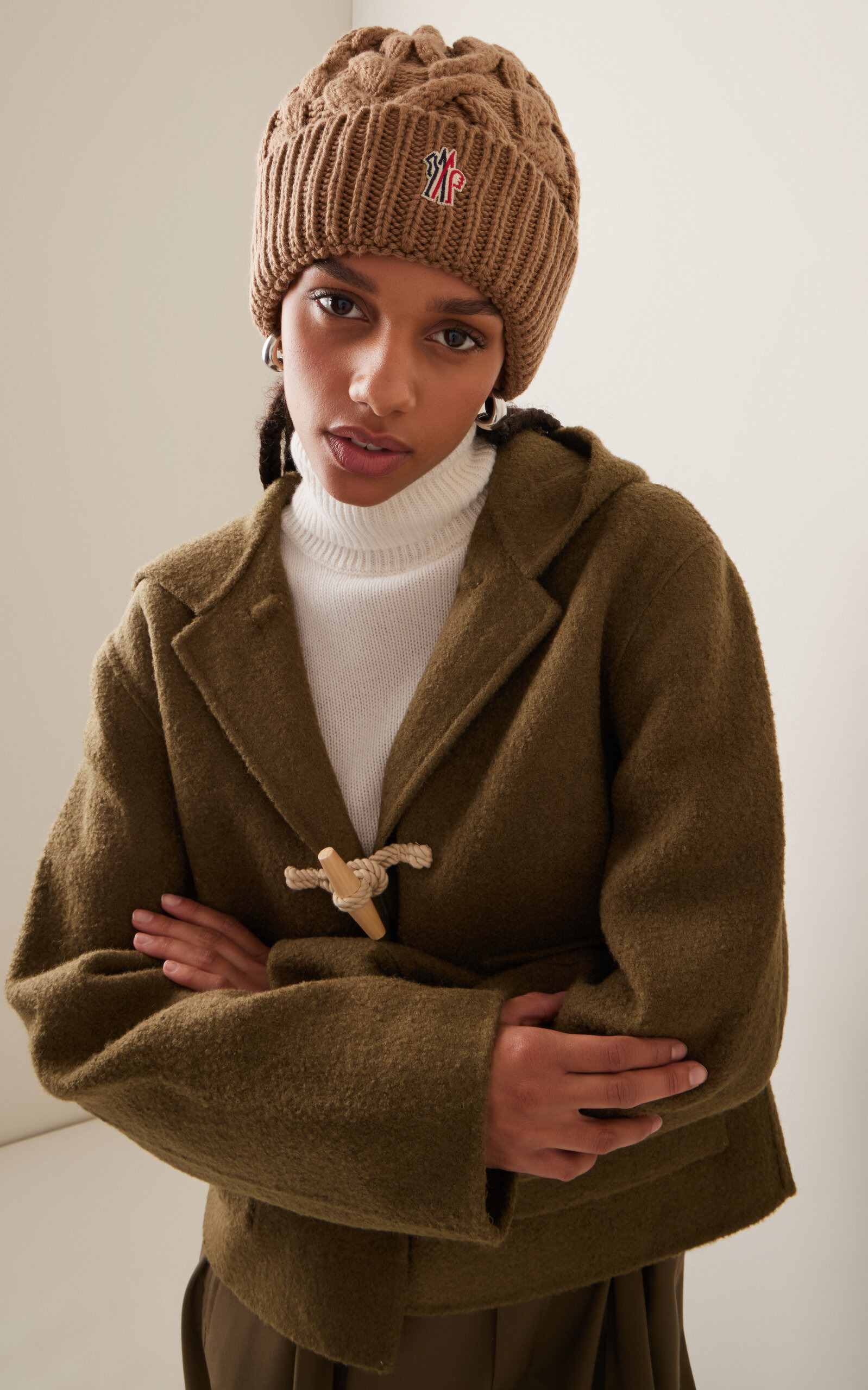 Cable Knit Beanie brown - 2