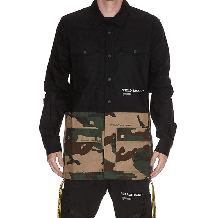 Off-White Mens Camouflage Splicing Jacket OMGA062E188110101001 - 2