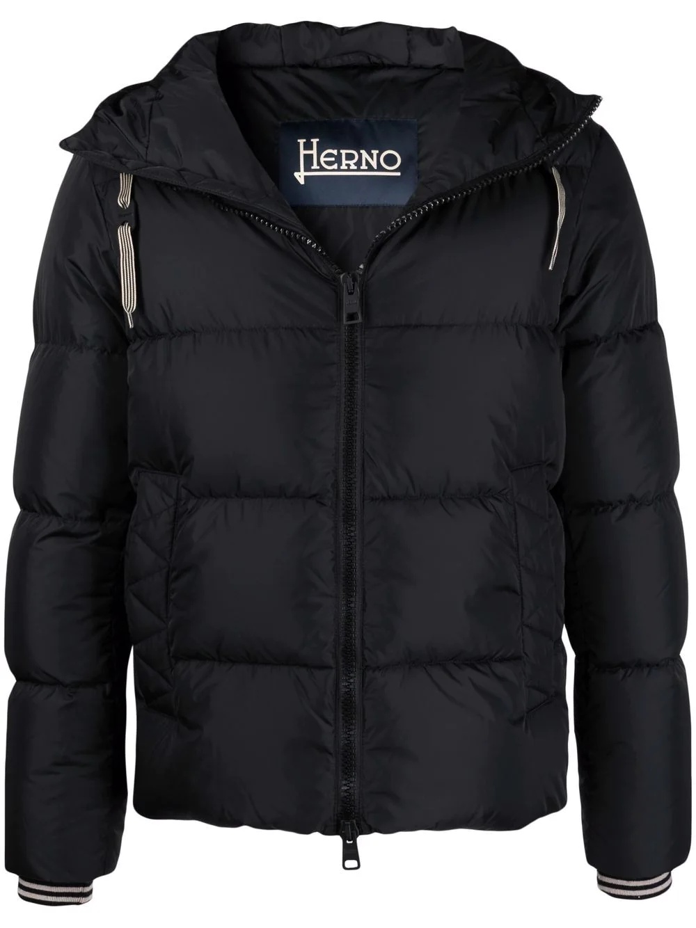 hooded down-padded jacket - 1