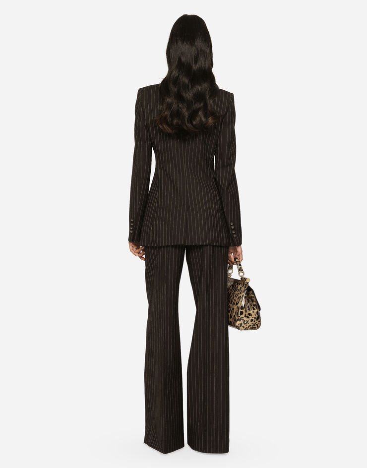 Double-breasted pinstripe wool Turlington jacket - 3