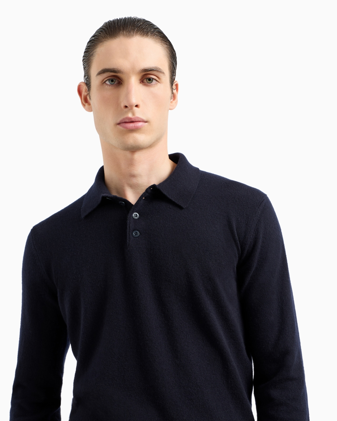 Long-sleeved, pure cashmere polo shirt - 5