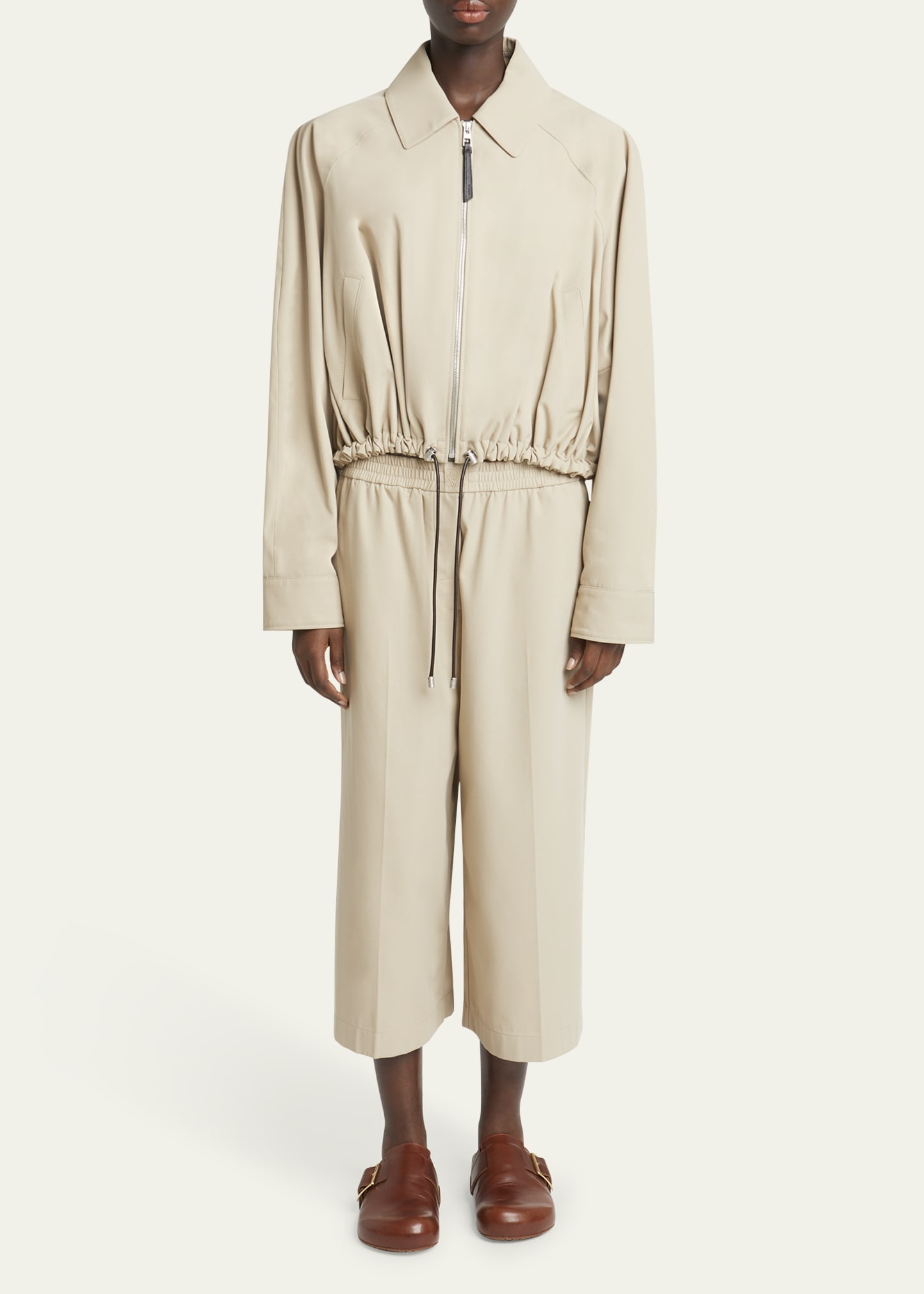 Cropped Double Waistband Trousers - 2