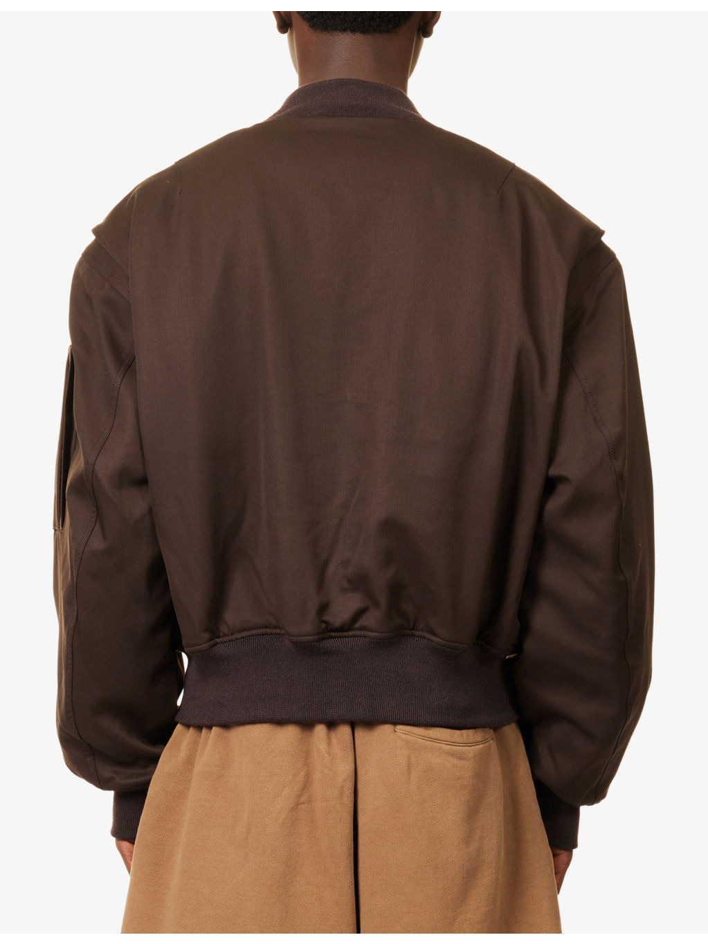 Cropped Broad Wool Bomber Jacket - 4