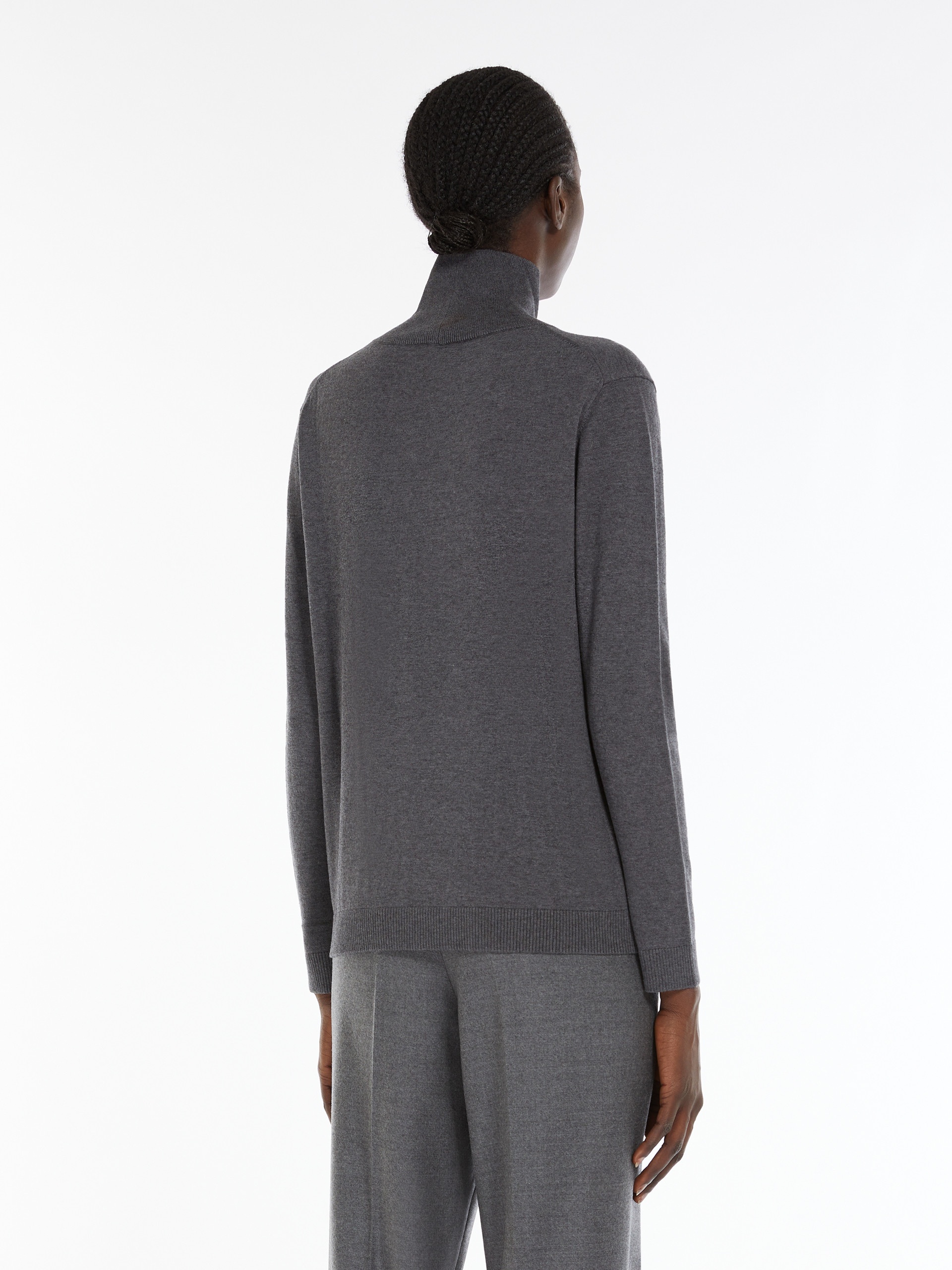 KIKU Silk and wool polo-neck sweater - 4
