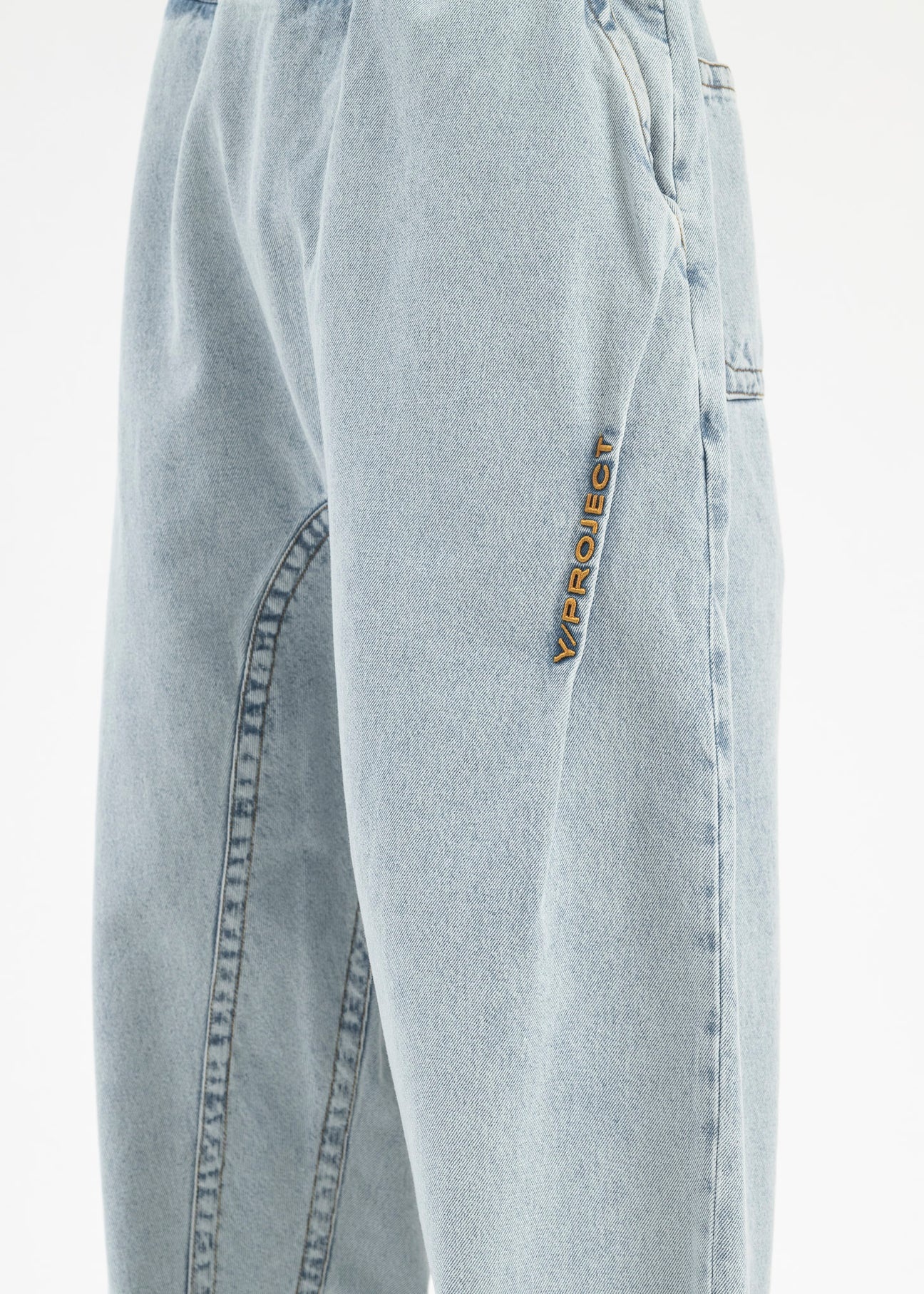 ICEBLUE PINCHED LOGO SOUFFLE JEANS - 4