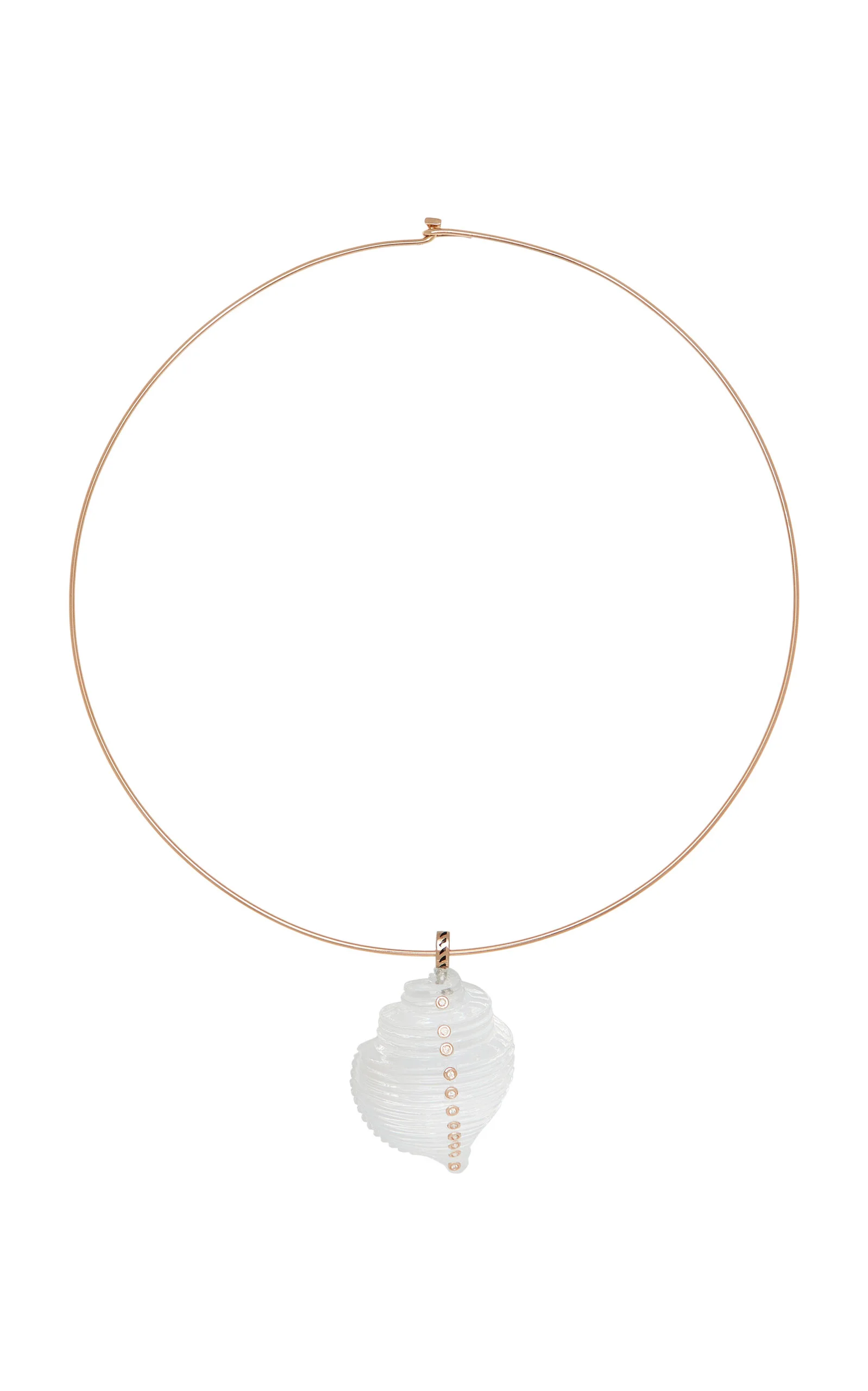 Quartz, Shell, and Diamond 18K Gold Necklace gold - 1