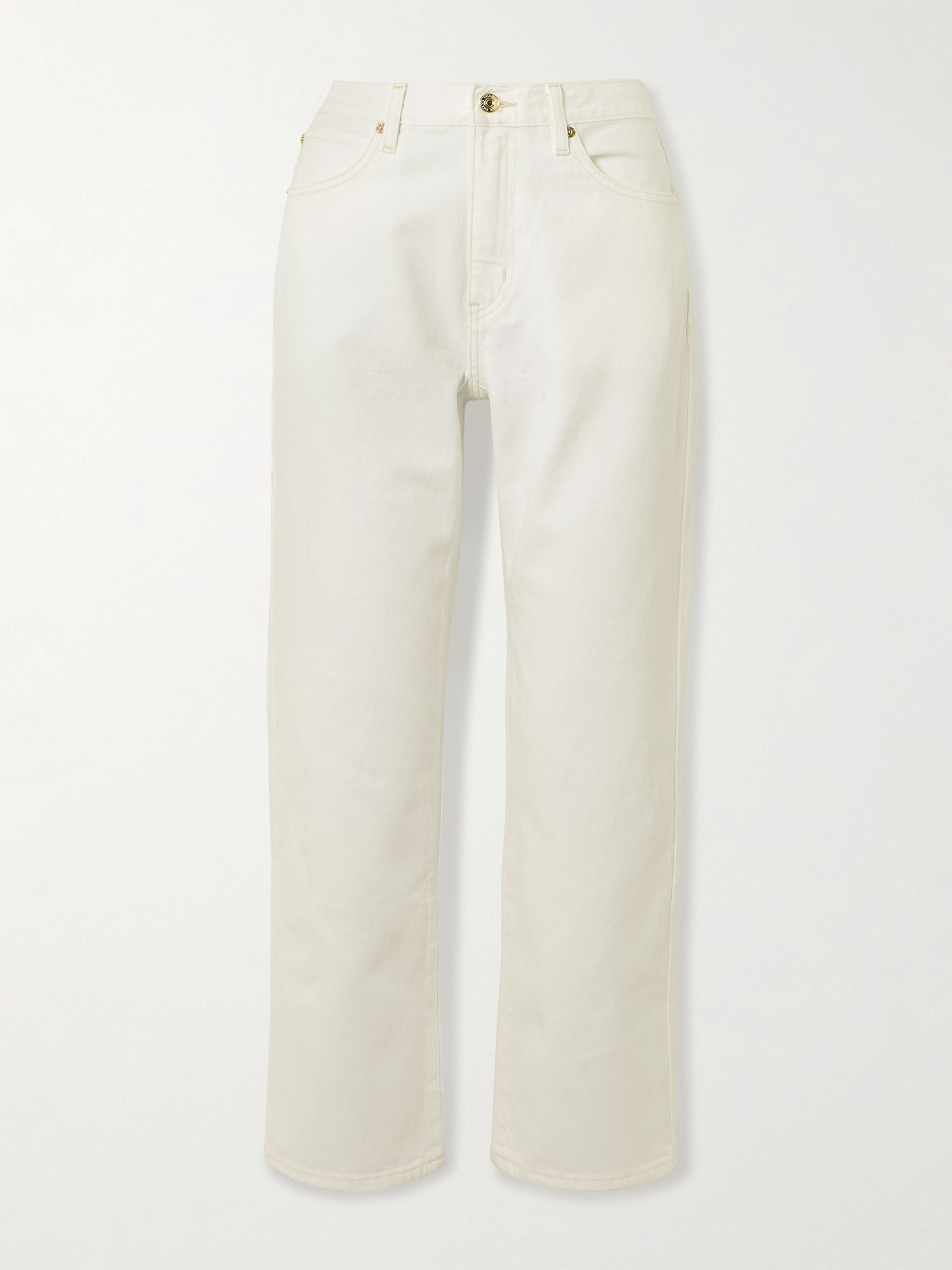 The Hang mid-rise straight-leg jeans Ecru - 1