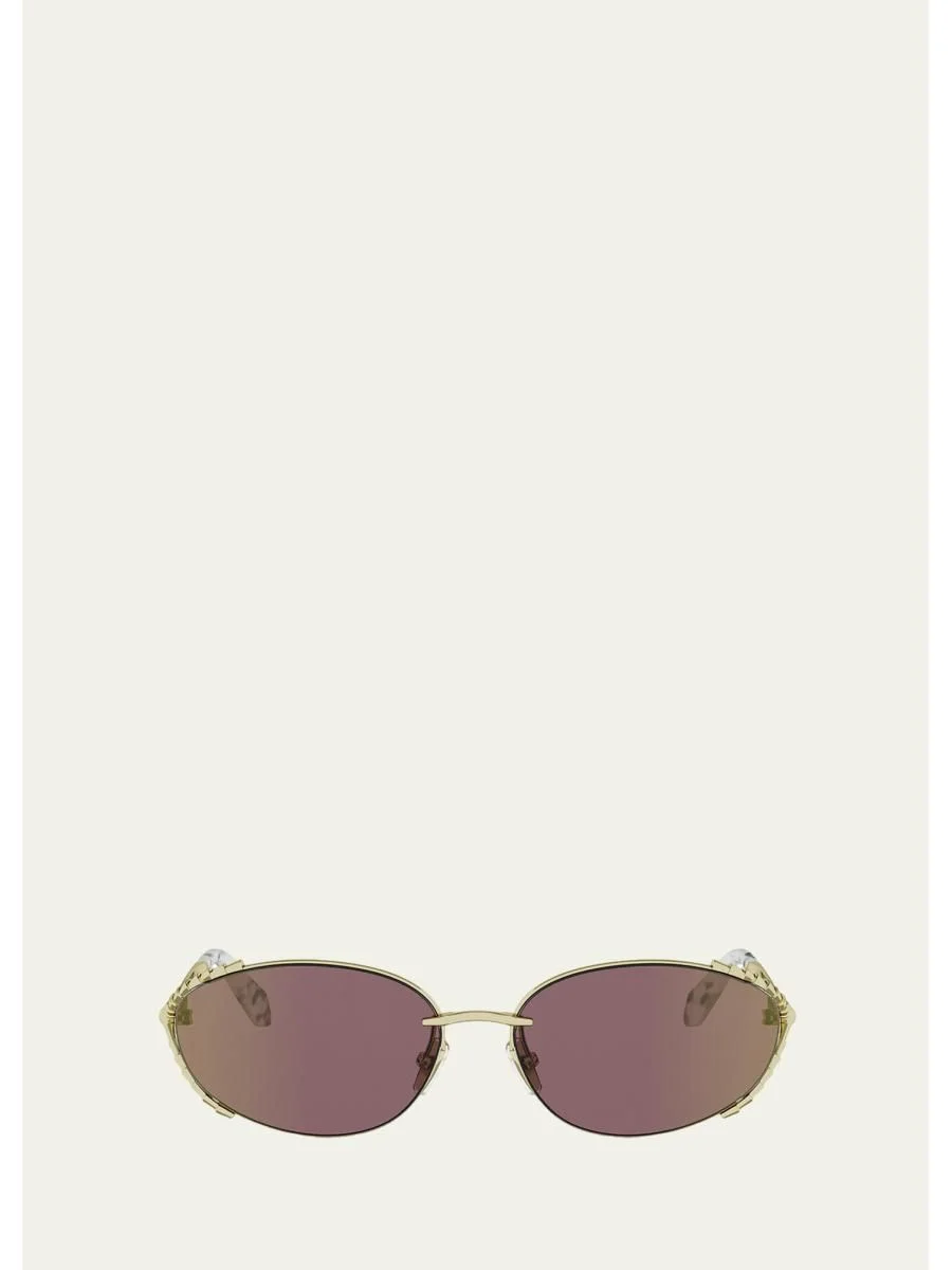 Serpenti 62mm Metal Oval Sunglasses - 1
