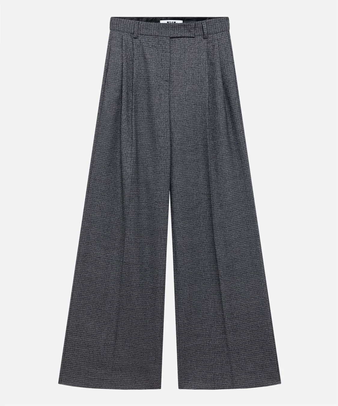 Flared pants with micro houndstooth pattern - 1