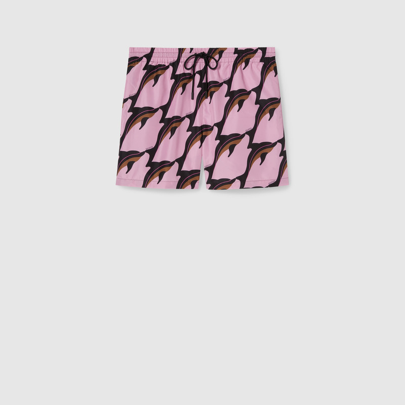 Printed technical poplin swim short 1