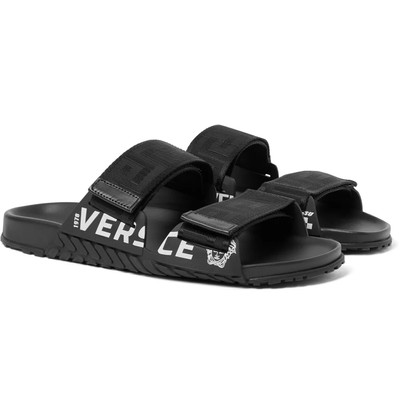 VERSACE Logo-Detailed Webbing and Rubber Sandals outlook