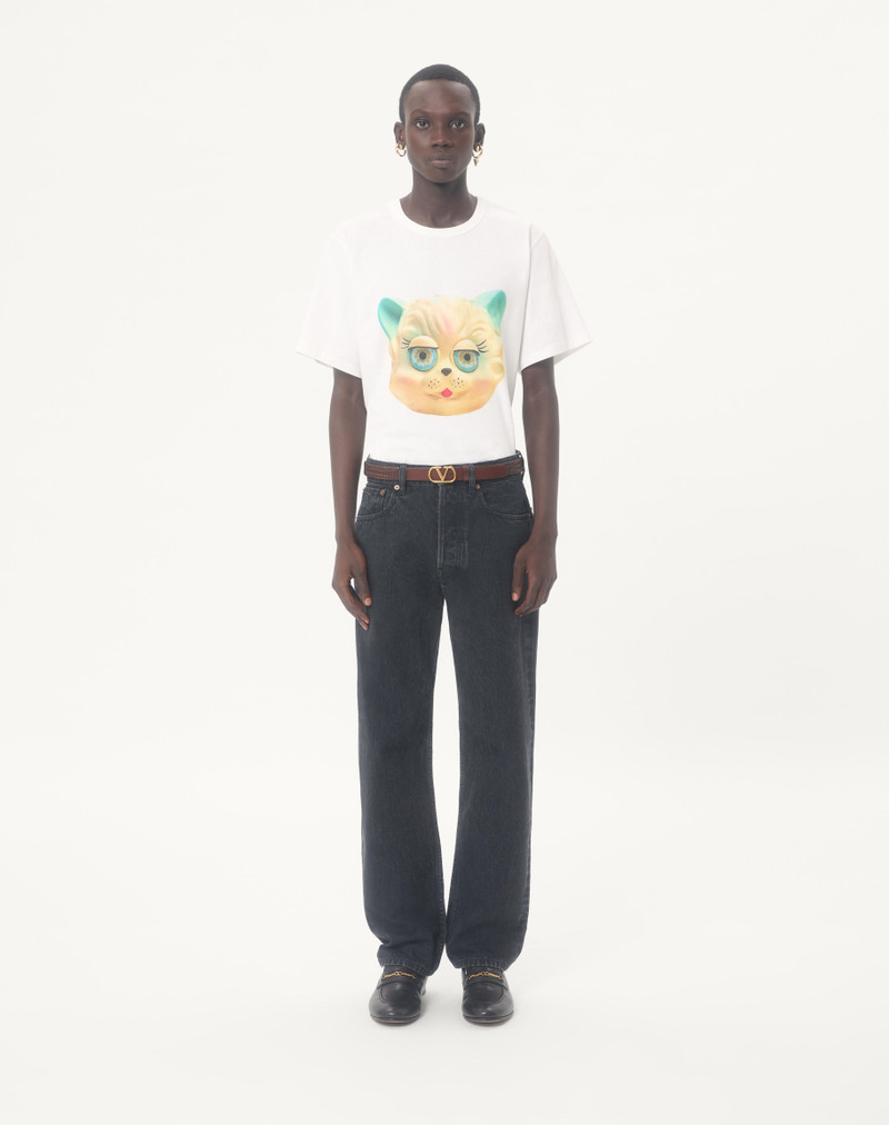 Valentino VALENTINO COTTON T-SHIRT WITH LE CHAT DE LA MAISON PRINT outlook