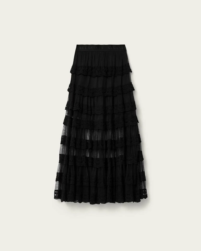 MAGGIE TIERED LACE MAXI SKIRT - 1