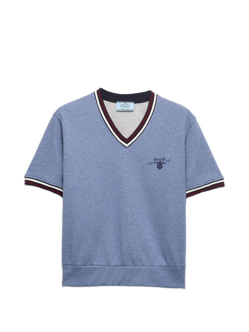 cotton fleece V-neck sweatshirt 1