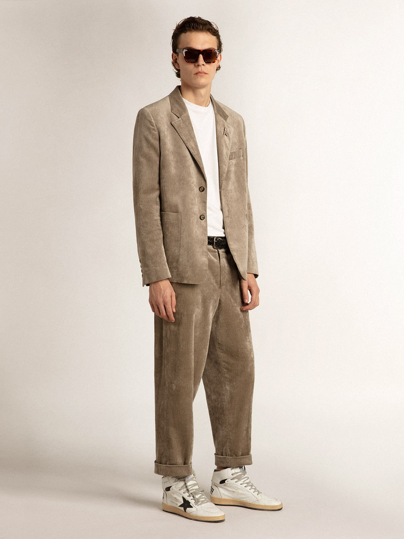 Golden Goose Light beige corduroy pants outlook