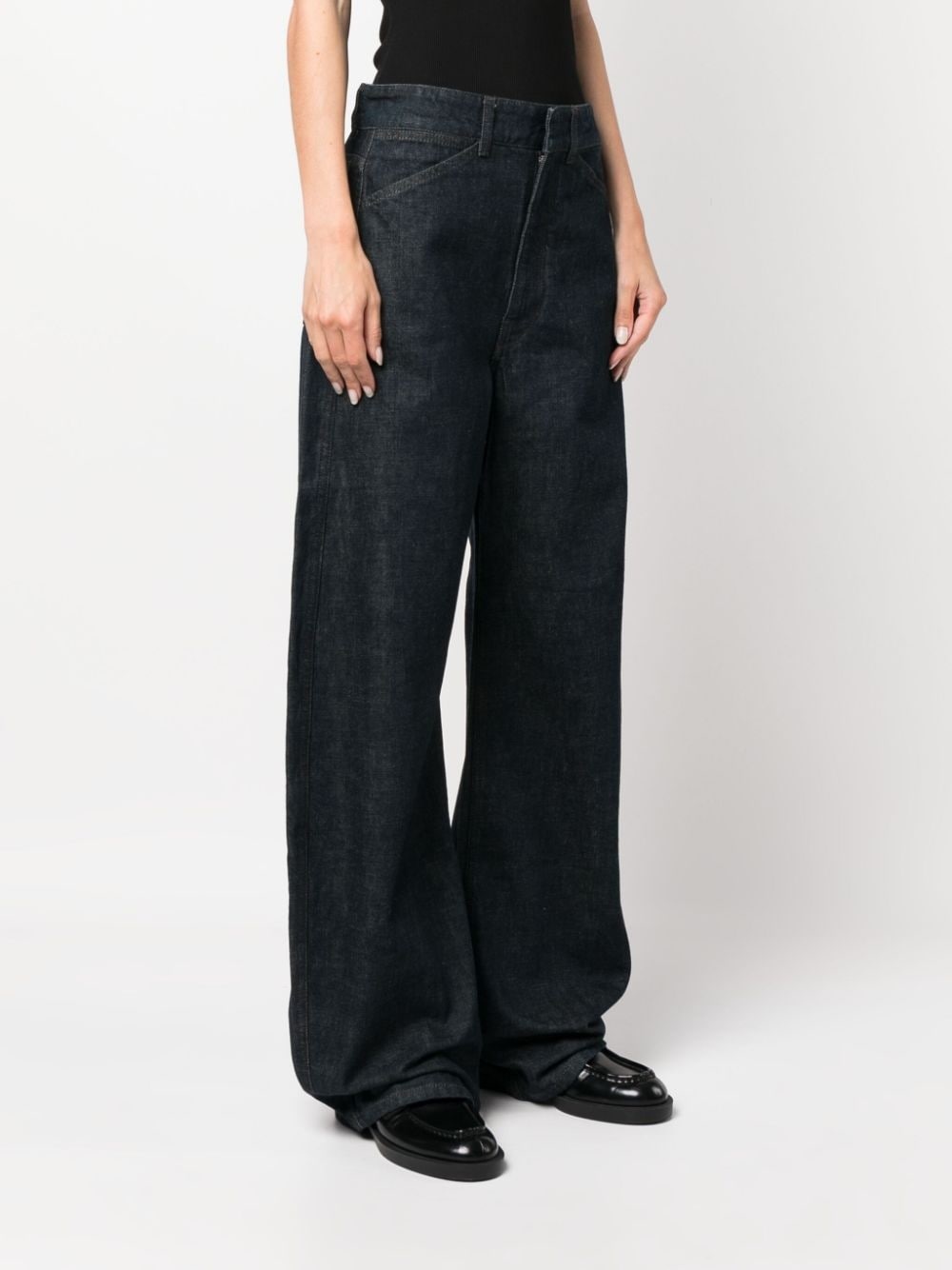 seamless mid-rise wide-leg jeans - 3