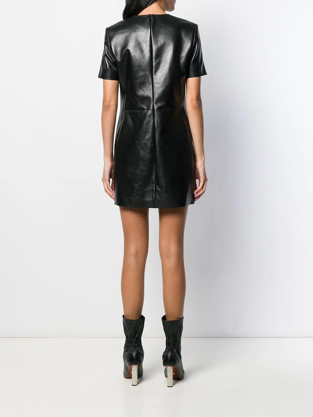 leather T-shirt dress - 4