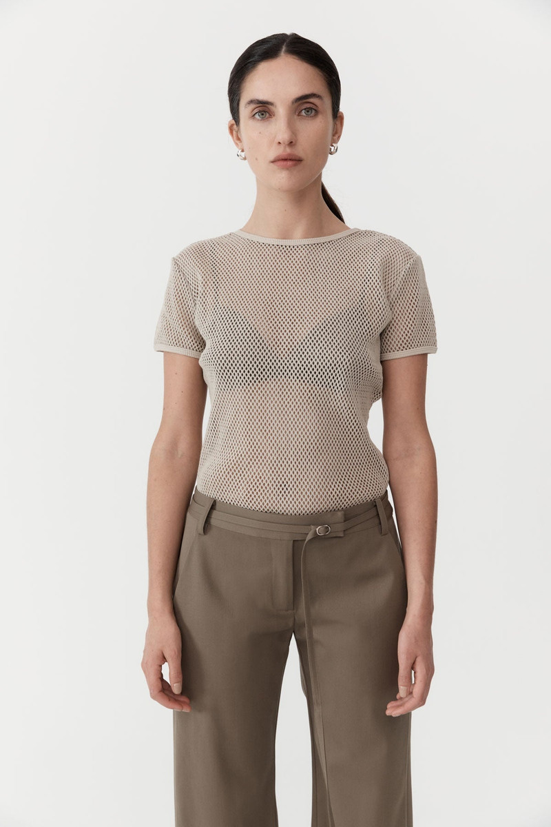 Mesh Short Sleeve Tee - Aloe 2