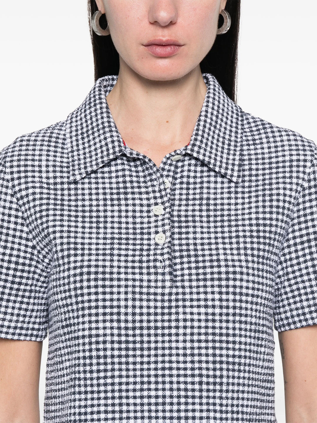 Gingham Cotton Tweed Polo Women - 5
