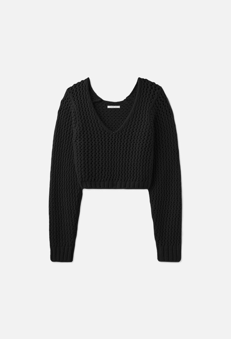 FOAM BOUCLE CROPPED SWEATER 1