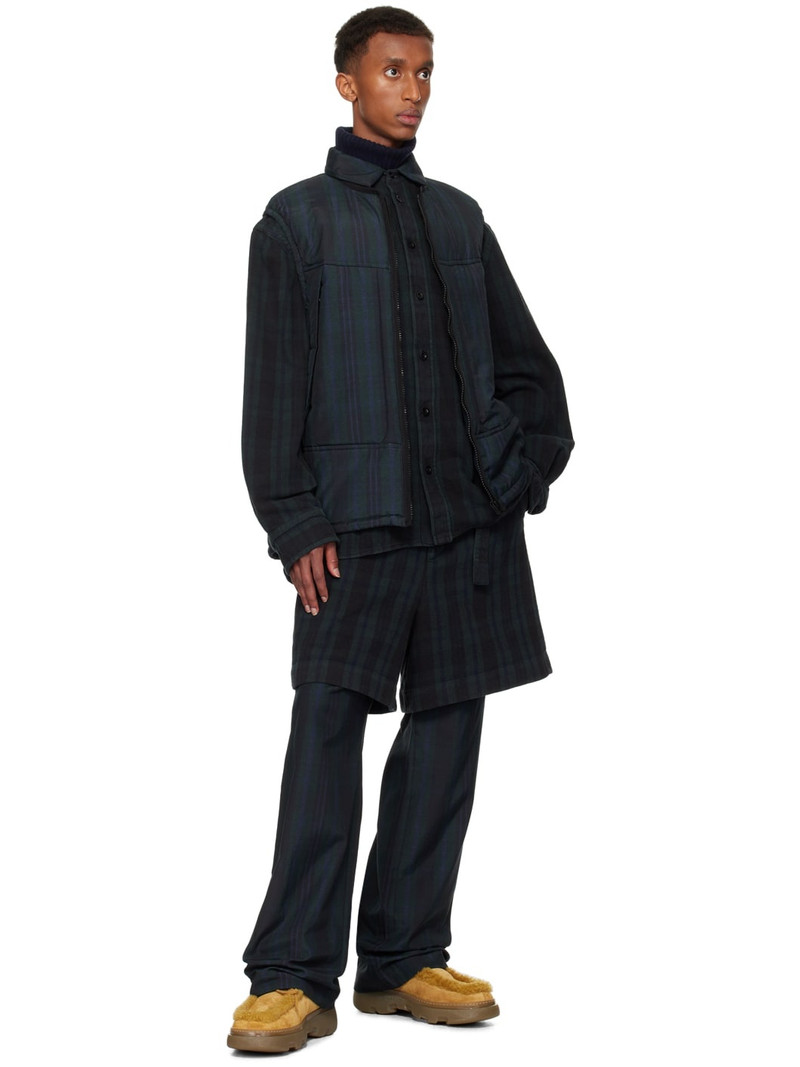 sacai Black & Green Plaid Jacket outlook