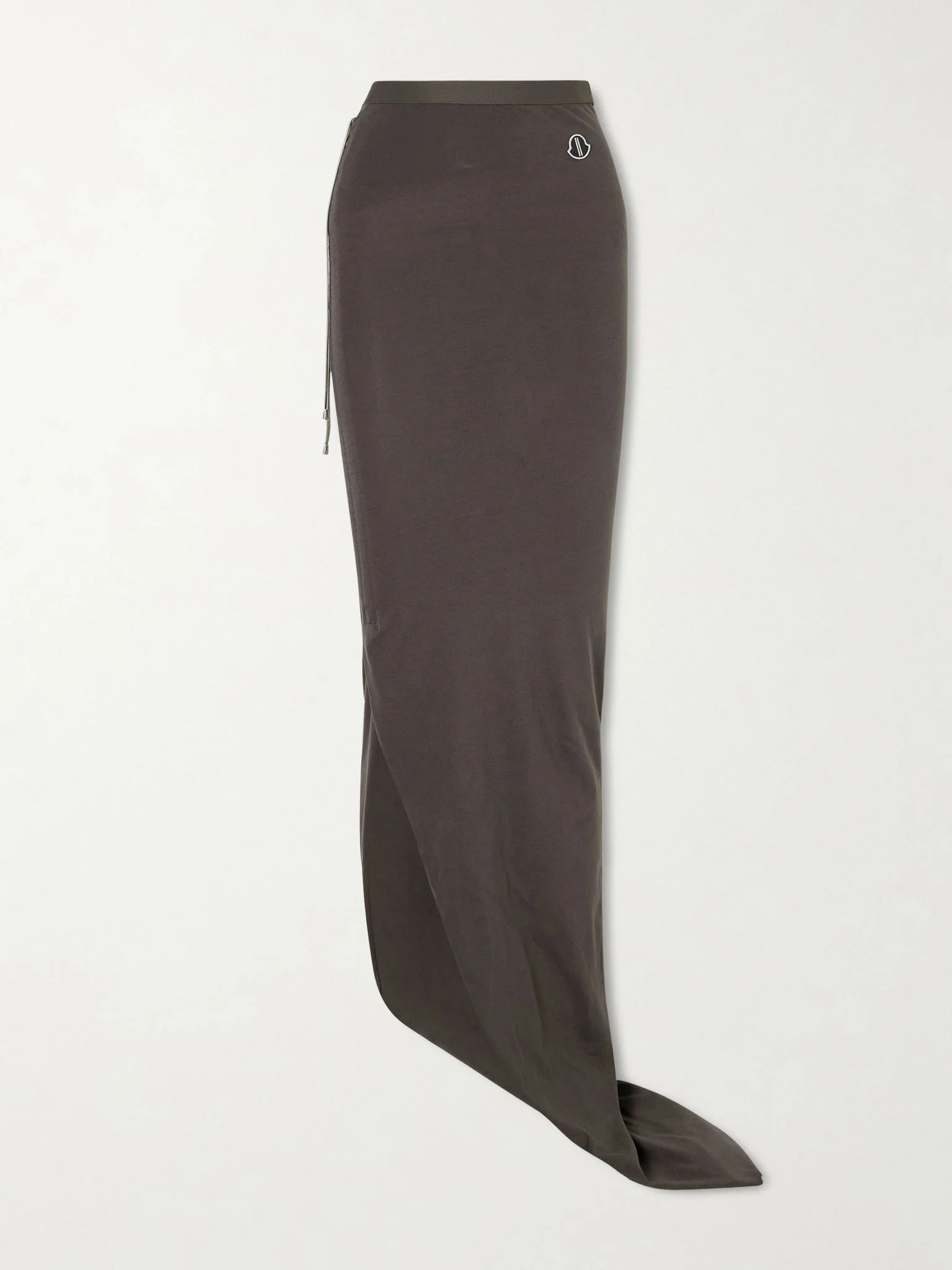 + Moncler appliquéd cotton-jersey maxi skirt Brown - 1