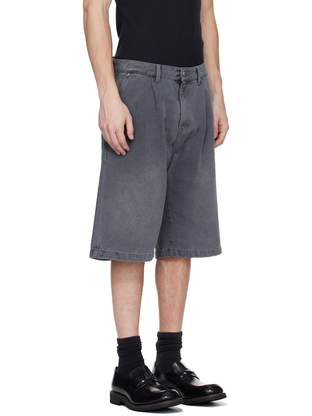 Gray Star Rivet Denim Shorts - 2