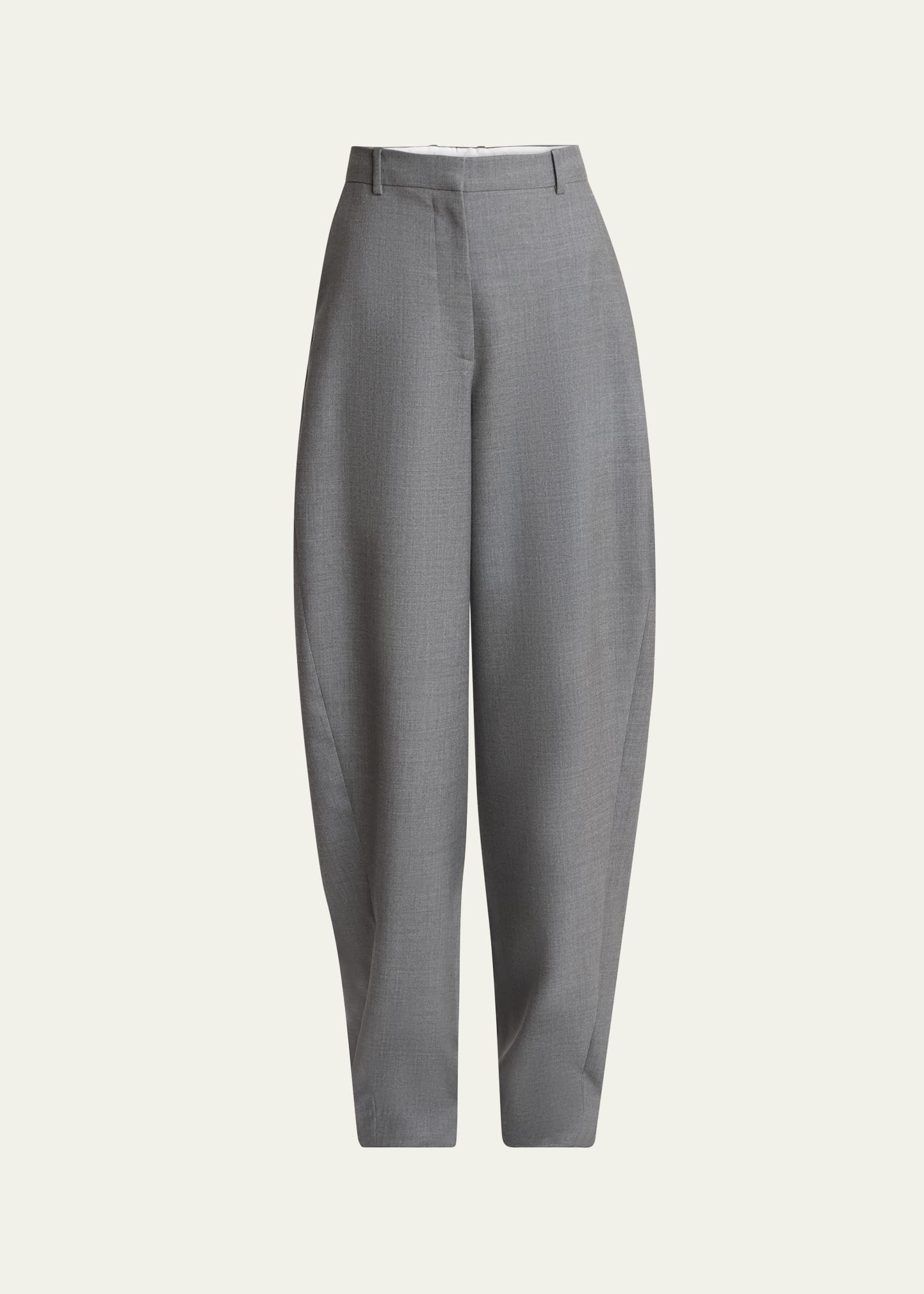 Barrel Leg Wool Trousers - 1