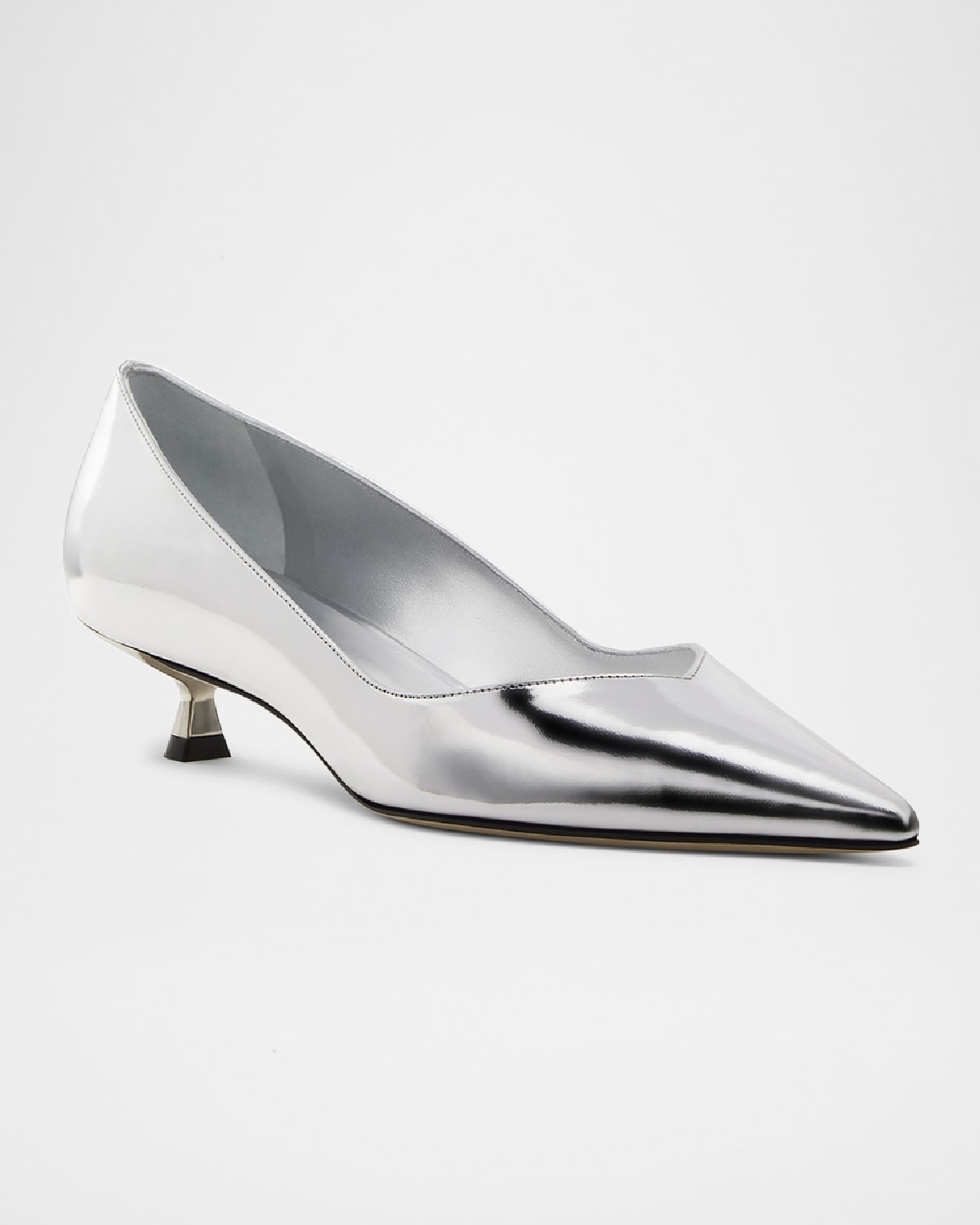 Eva Metallic Kitten-Heel Pumps - 2