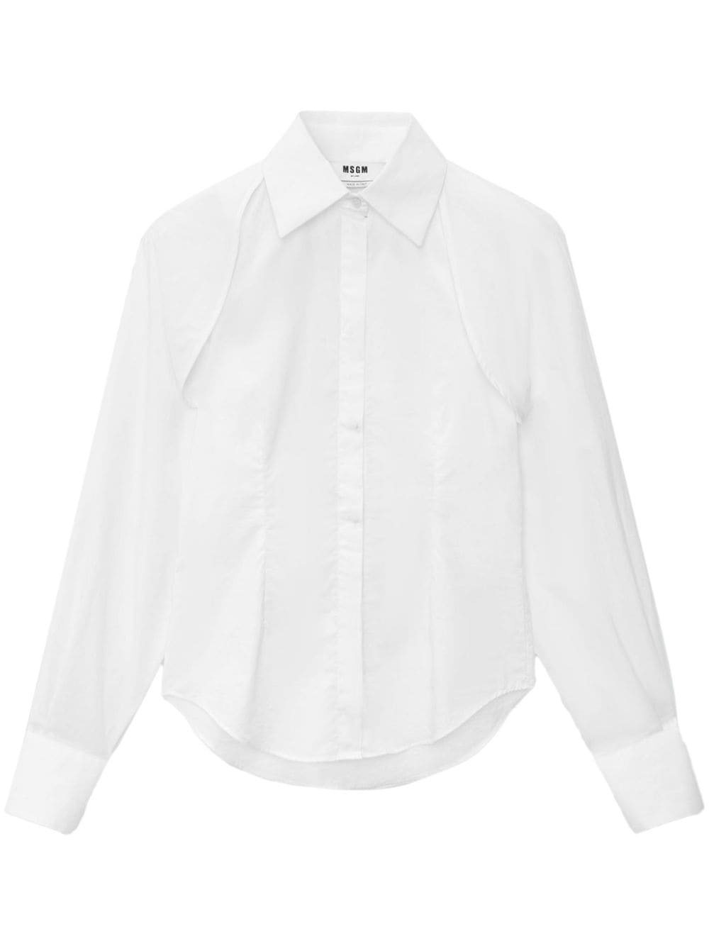 detachable-sleeve buttoned shirt - 1