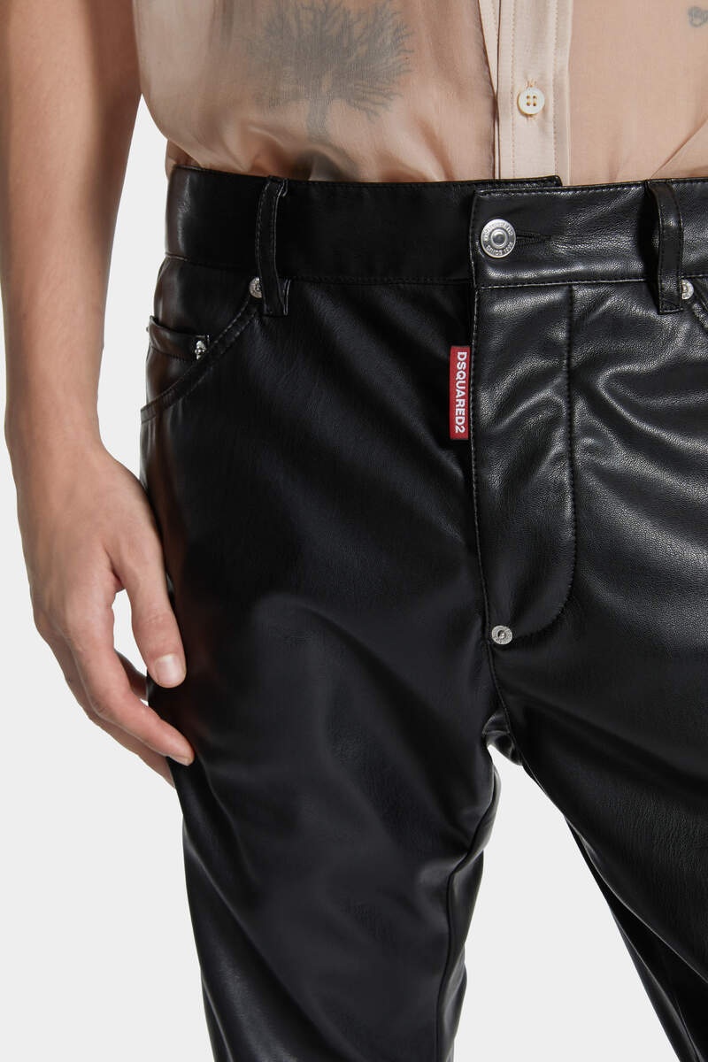 COOL GUY FAUX LEATHER JEANS - 5