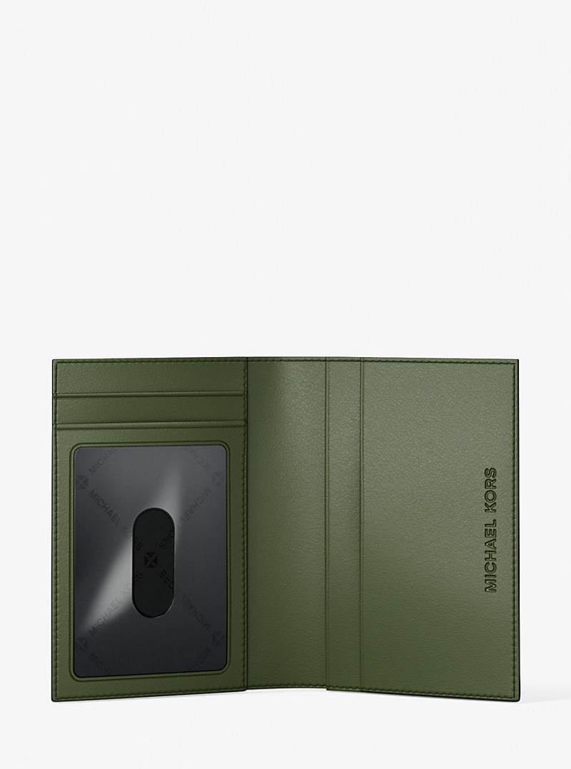 MICHAEL KORS Hudson Pebbled Leather Folio Card Case outlook