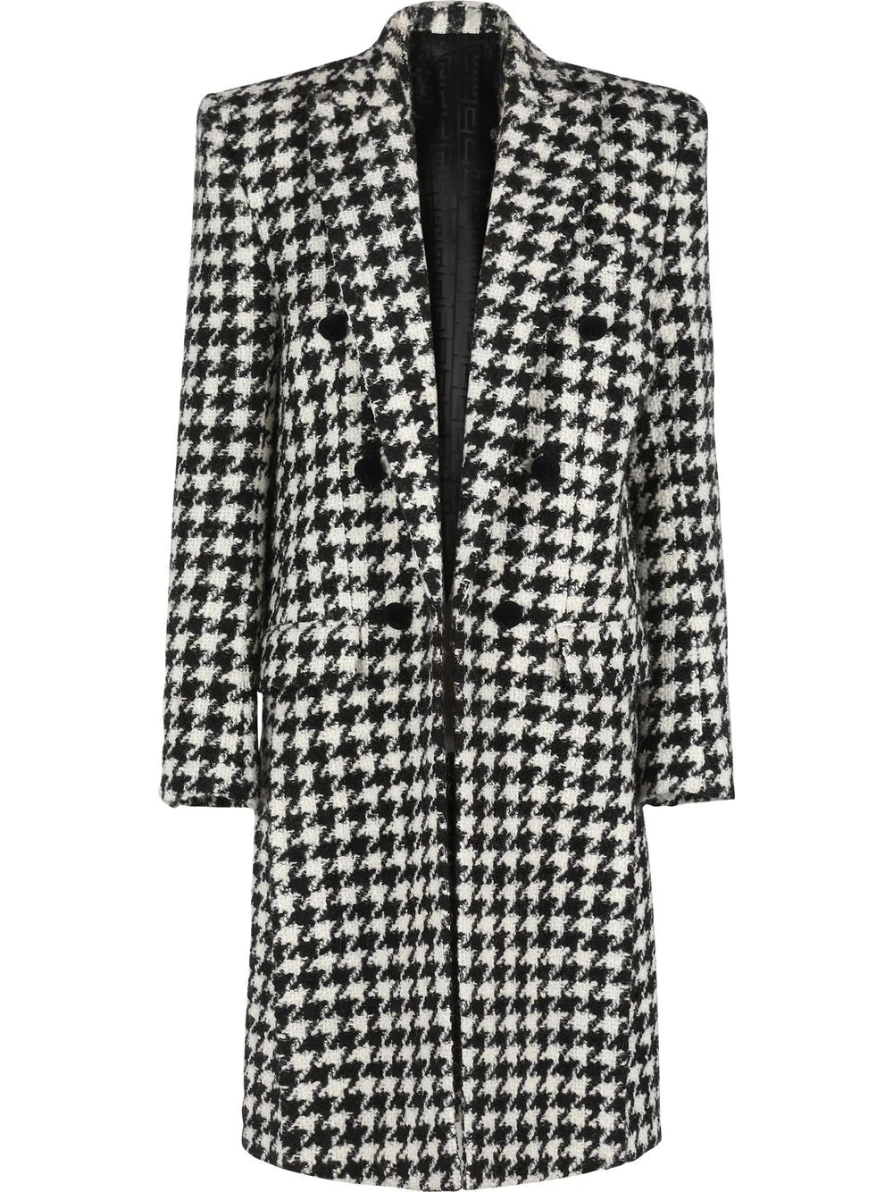 double-breasted houndstooth coat - 1