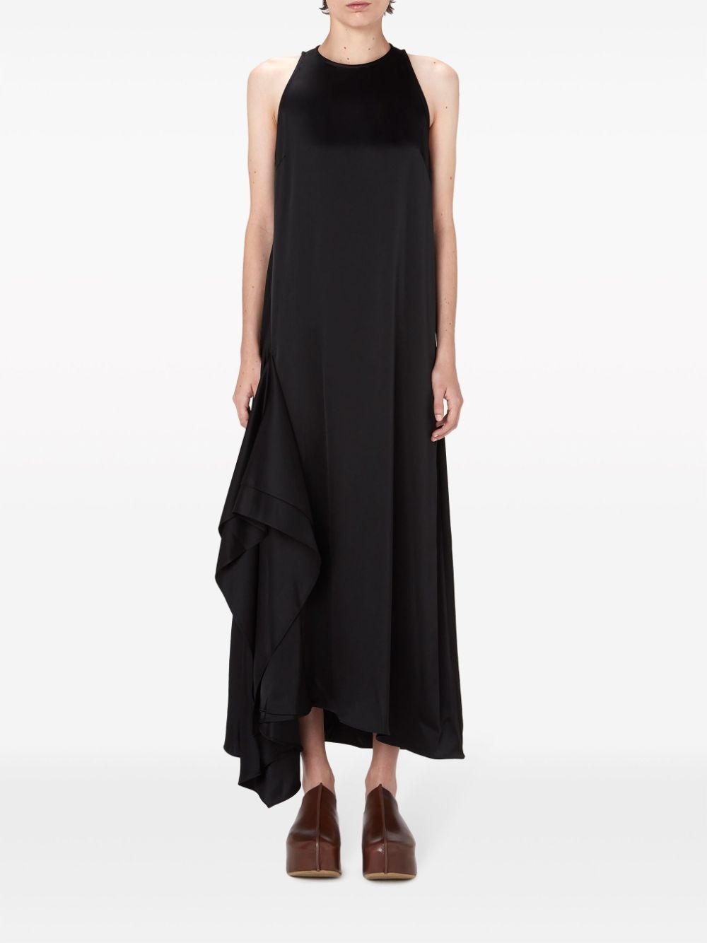 sleeveless draped midi dress - 2