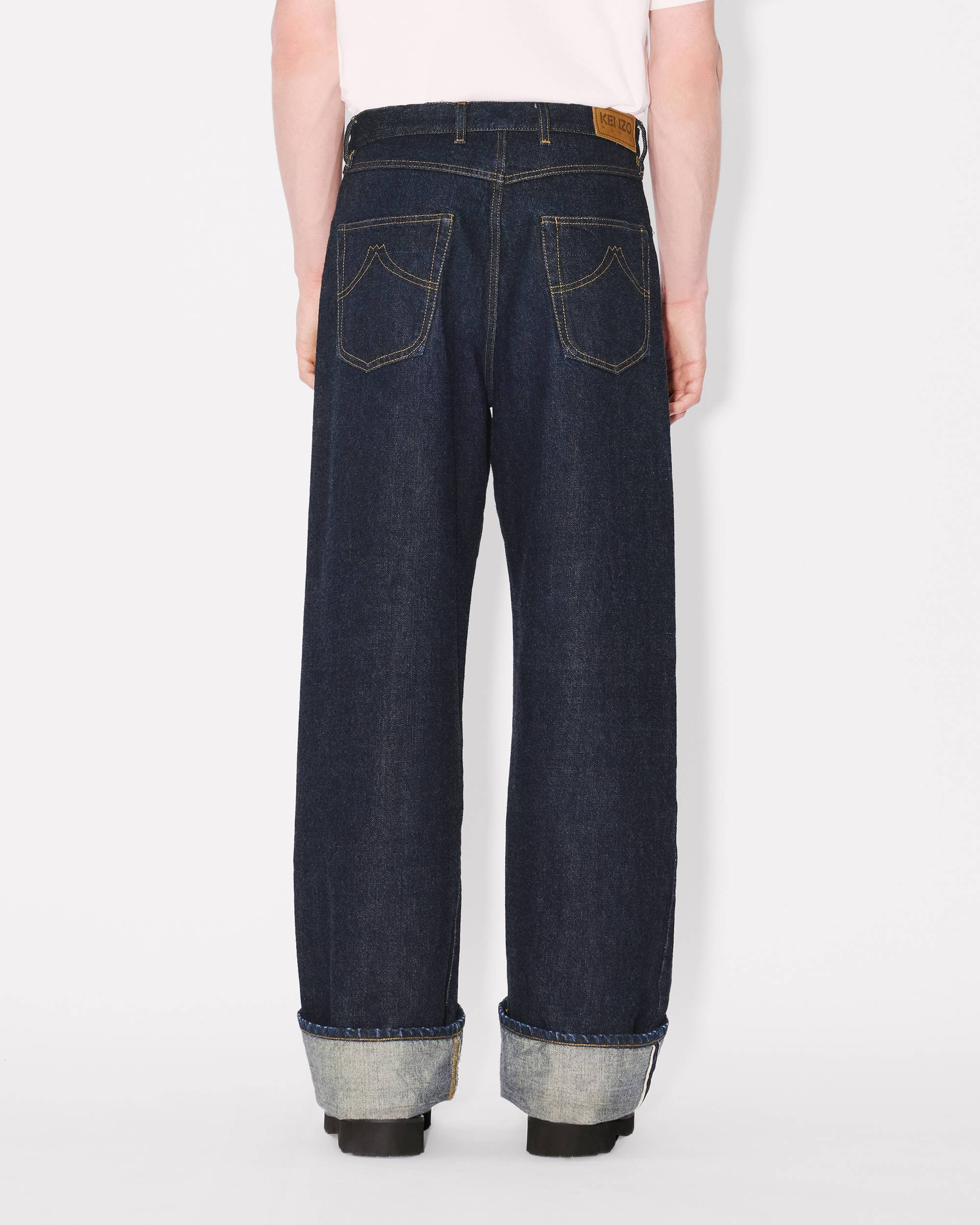 Turn up wide fit jeans in Japanese denim - 6