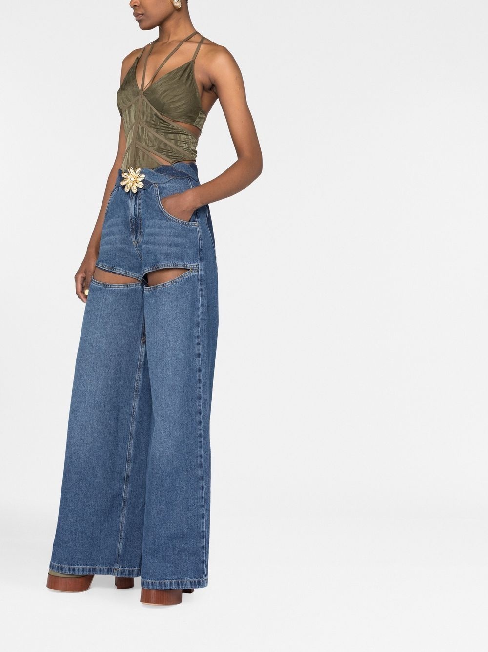 Wide Leg Slit jeans - 4