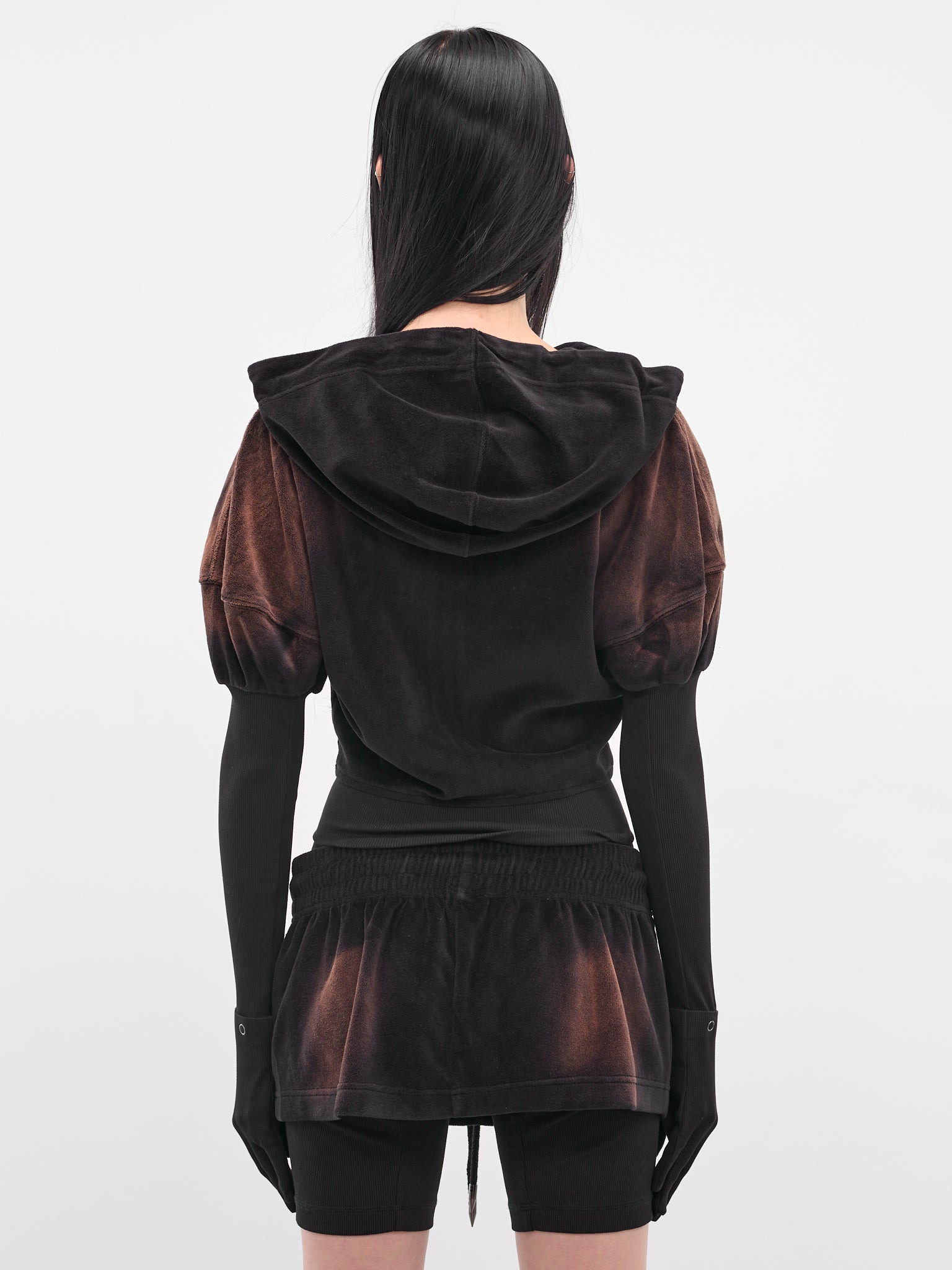 Brown Oversized Paris Zip Hoodie - 3