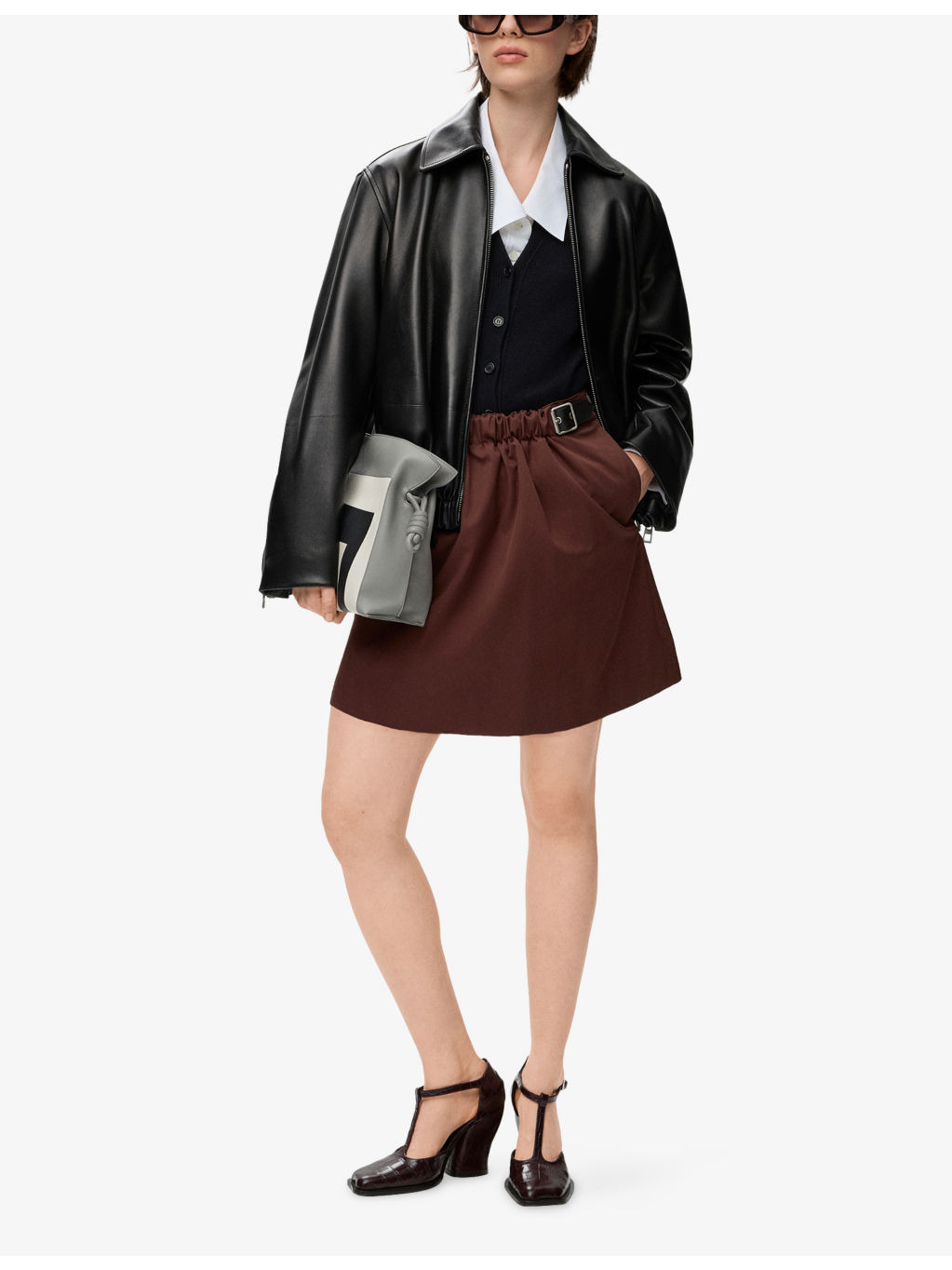 Belted Cotton-Silk Midi Skirt - 2