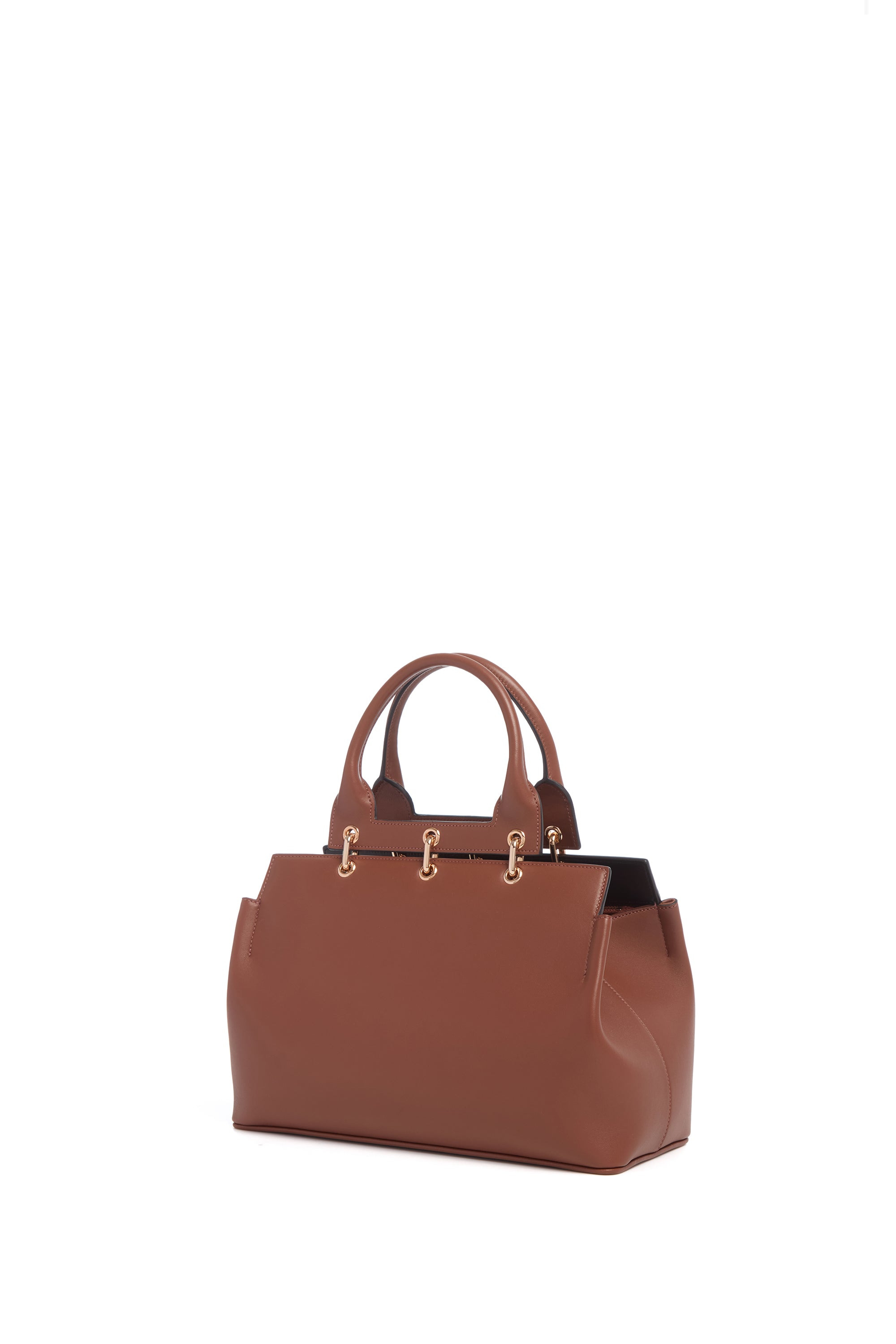 Small Amethyst Bag in Cognac Nappa Leather - 2